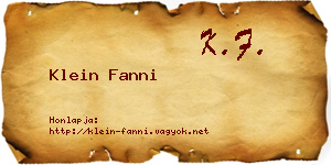 Klein Fanni névjegykártya